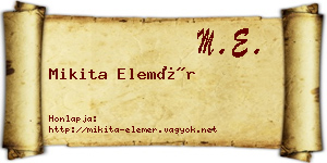 Mikita Elemér névjegykártya
